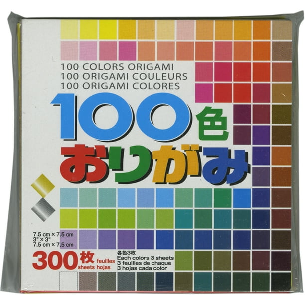 Origami Papier 3"X3" 300 Feuilles-Assorti de Couleurs