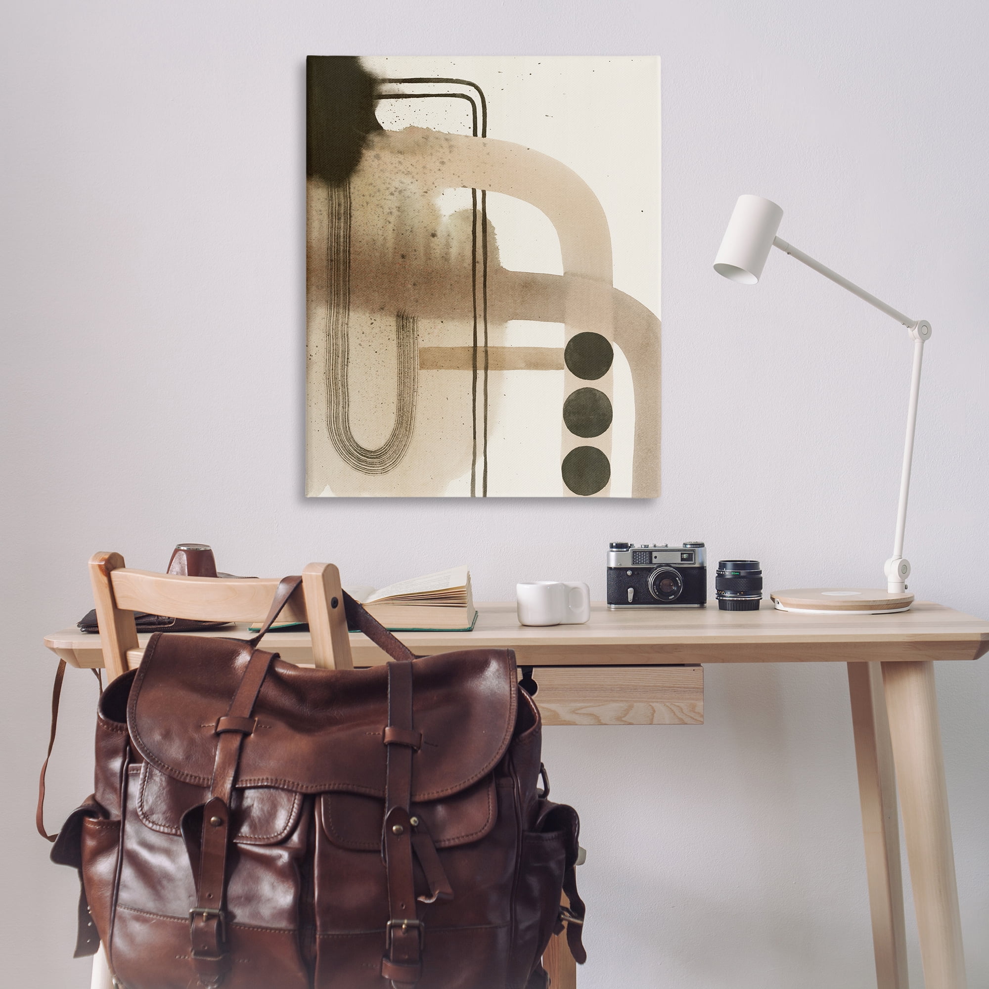 Stupell Industries Beige Retro Arches Abstract Painting Wrapped Canvas Art Print Wall Art, 36 x 48