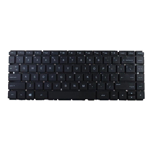Teclado de diseño en inglés Baoblaze para Computadora Portátil 14-AB Repuesto Negro