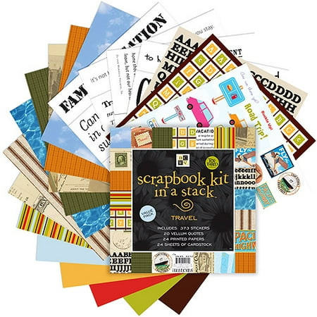 Die Cuts With A View 12X12 Scrapbook Kit In A Stack, Travel