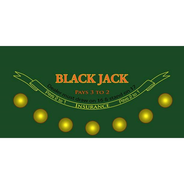 Blackjack Casino Gaming Table Felt Layout, Quality Sublimation Print