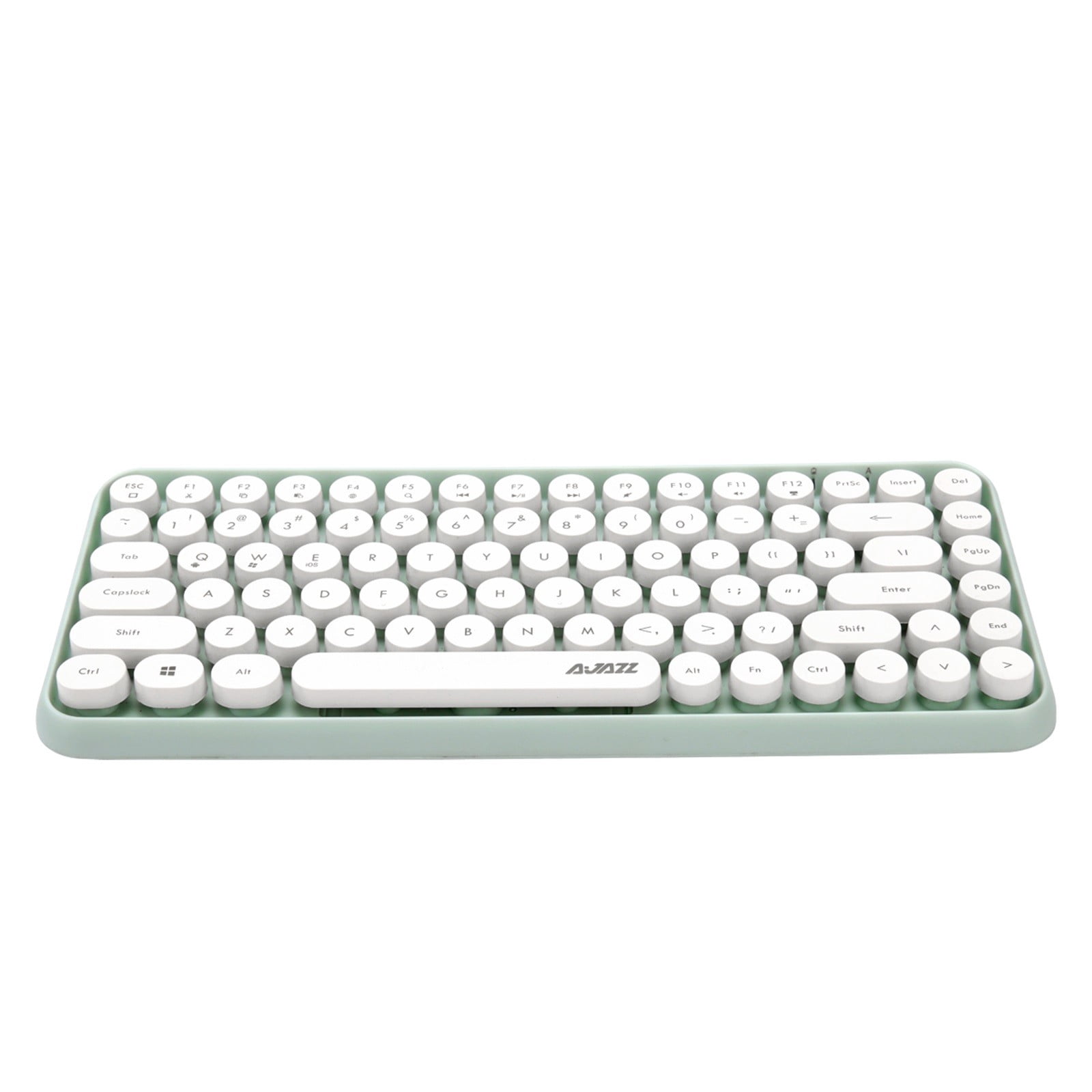 Ajazz Retro Wireless Bluetooth Keyboard 84 Keys, Compact Typewriter Keyboard with Round Keycaps, Portable Small Computer Keyboard for PC Tablet Mac iPad Windows Android.