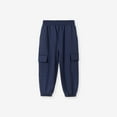 thumbnail image 2 of Bainana Toddler Boys Pants Solid Color Straight Leg Elastic Waist Sweatpants Loose Comfortable Spring Autumn Kids Daily Wear Navy Size 4-5 Years, 2 of 8