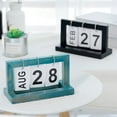thumbnail image 2 of Calendario perpetuo de madera vintage, calendario plegable de madera H, 2 of 5