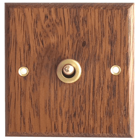 4X 86 Type Solid Wood Panel Switch Wall Light Retro Brass Toggle Switch Wood Grain Electrical Switch Socket 1- Switch