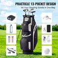 thumbnail image 4 of Bolsa para carrito de golf VEVOR con organizador de 14 posiciones en la parte superior, negra, 4 of 9