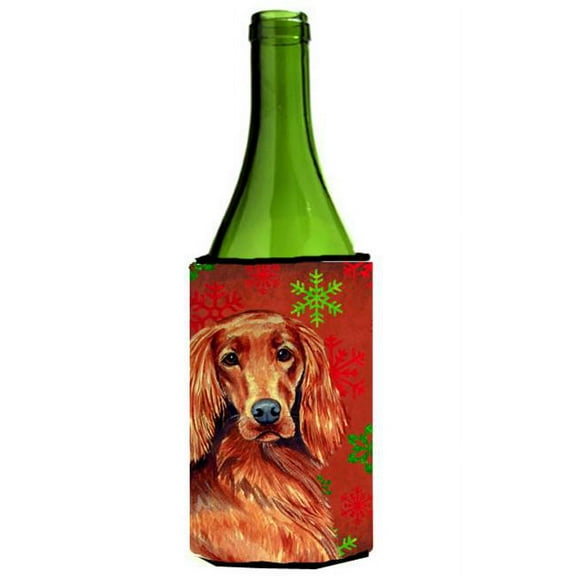 Irish Setter Snowflakes Holiday Christmas Wine Bottle Hugger