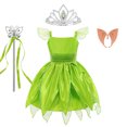 thumbnail image 3 of Disfraz de Campanilla para niña, disfraz de elfo verde para carnaval, fiesta de cumpleaños, Halloween, 3 of 5