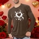 thumbnail image 1 of Amzcrzy - Sudadera Deportiva Para Hombre, Diseño De Pijama Estampado, Manga Larga, Cuello Redondo, Color Marrón, Talla L, 1 of 4