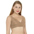 thumbnail image 2 of eloria Women's Art Silk Blouse Solid V Neck Sleeveless Top Sari Accessories Color: Tan | Size: 40, 2 of 6