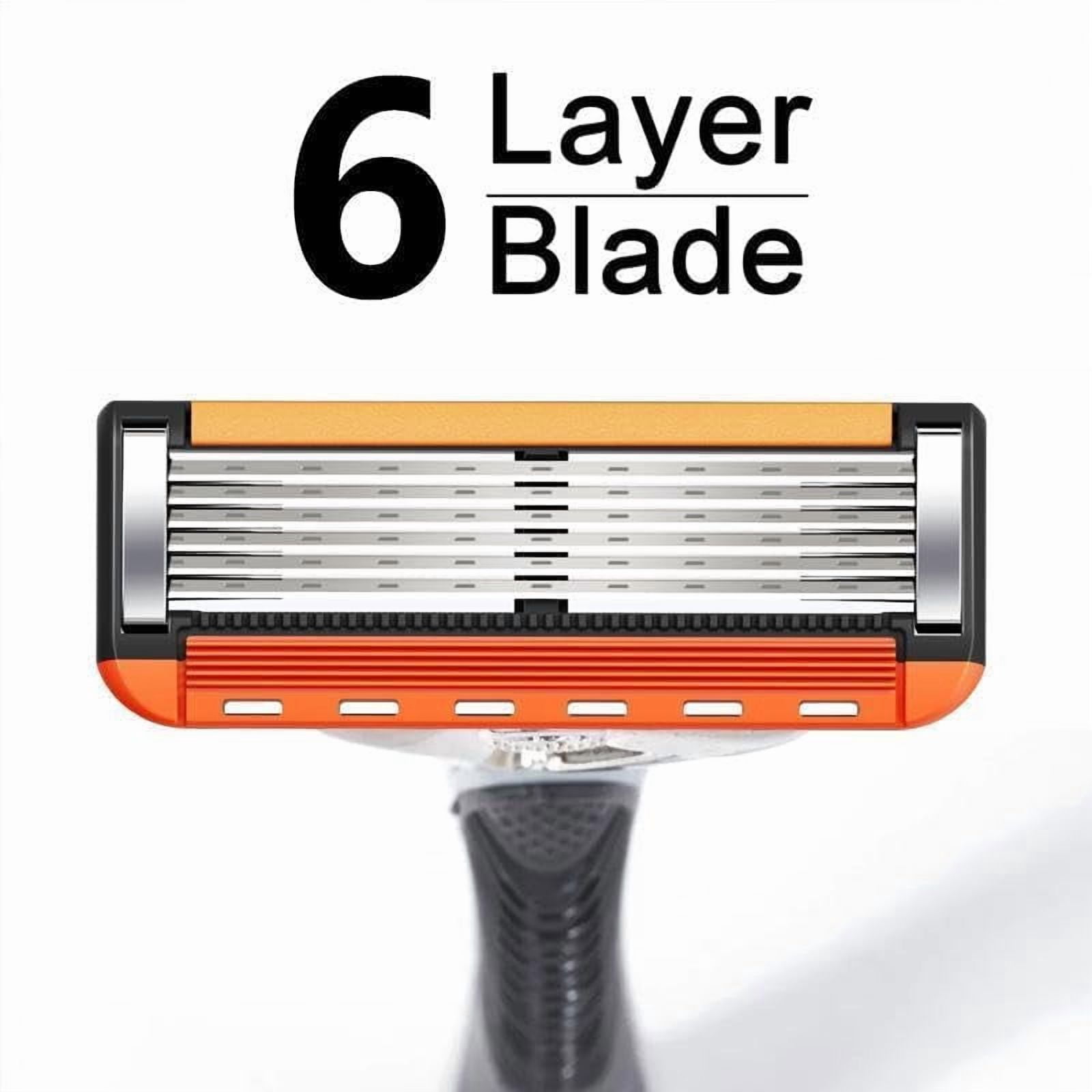 2026 New Men's Razor Blade Replacement Set with Free Handle - Ultra Sharp Stainless Steel Blades for Smooth Shaving, Long Handle Double Edge Razor Blades, Travel Carry Handling Manual Shaver(12Pcs)