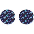 thumbnail image 2 of SPEKSEE Mermaid Print Ceramic Car Interior Coasters 2 Pack, Anti Slip 2.56 Inch Absorbent Cup Mat Interior Accessories Fit for Most Cars, 2 of 7