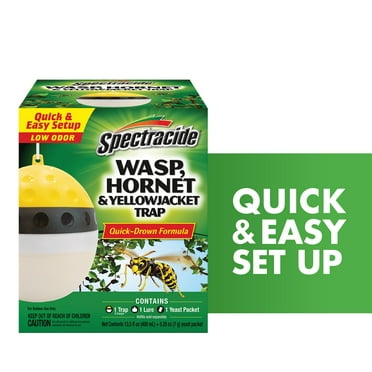 Spectracide Wasp, Hornet and Yellowjacket Trap, Quick-Drown Formula, 1 Count
