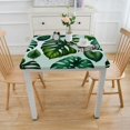 thumbnail image 3 of COMIO Tablecloths Square Table Cover Tropical Leaf Beautiful Green Tropical Palm Tree Leaves White, 3 of 7