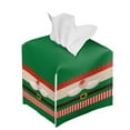 thumbnail image 6 of ZIATUBLE Christmas Santa Claus Tissue Box Cover Square PU Leather Napkin Organizer Dispenser Routing Facial Tissue Holder Storage Rectangular Tissue Boxes Covers for Xmas Decor, 6 of 7