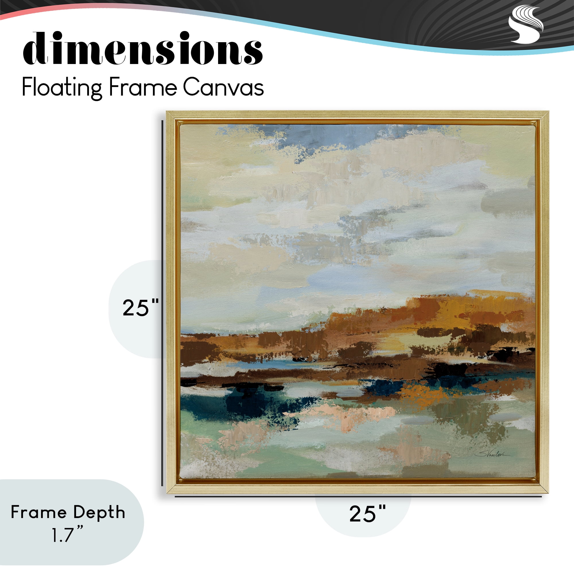 Stupell Industries American West Distortion Gold Framed Floater Canvas Wall Art, design by Silvia Vassileva