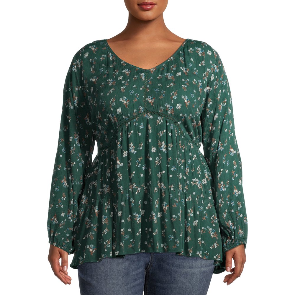 Romantic Gypsy - Romantic Gypsy Women's Plus Size Tiered Long Sleeve ...