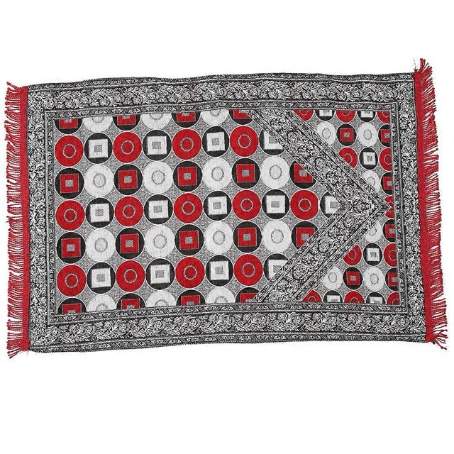 Muslim Prayer Mat Thin Portable Cotton Rectangle Blanket Supplies for Home Living RoomRed