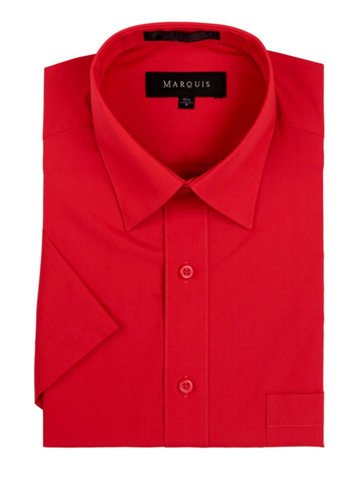 Marquis Men's Red Short Sleeve Regular Fit Dress shirt - S - Walmart.com