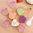 thumbnail image 2 of Yesbay 2 Pcs Pink Rice Ball Mold Set Non-Stick Sushi Onigiri Maker Kit with Spoon Triangle Heart Bear Flower Shape Press Mold for Home Restaurants, 2 of 7