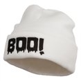 thumbnail image 2 of Halloween Boo Sign Embroidered Cuff Beanie - White OSFM, 2 of 5