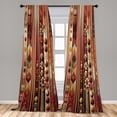 thumbnail image 4 of Ambesonne Bohemian Curtains 2 Panel Set, Warm Tone Floral Geometric, Pair of - 28" x 95", Dark Coral and Burnt Orange, 4 of 4