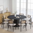 thumbnail image 3 of Dovelina 60" Wooden Round Modern Dining Table for Dining Room Kitchen, Black, 3 of 9