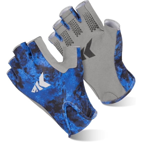 KastKing Gill Raker II Gloves, UPF 50 FrostWeave Yarn Cooling Fabric, Non-Slip Grip, Quick-Dry, Short Cuff Comfort, Reflective Logo, Fishing, Hiking, Outdoors