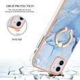 thumbnail image 3 of Mantto For iPhone 16 Case,Ring Holder Stand Marble Pattern 3 in 1 Rugged Shockproof Hybrid Hard PC Soft Rubber Bumper Drop Protective Girls Women Boy Men Phone Cases for iPhone 16,Blue, 3 of 6