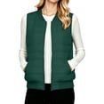thumbnail image 2 of DailyTrove Women Ribbed Baseball‑Collar Horizontal‑Quilted Sleeveless Vest, Casual Layering Gilet, 2 of 9