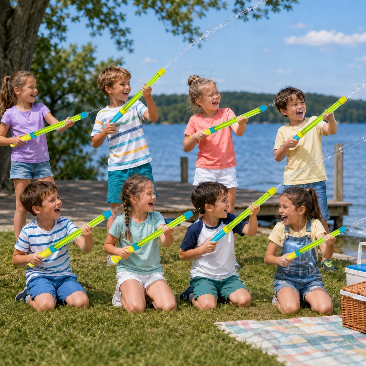 Lucky Doug 8 PCS Water Blaster Set – Summer Pool, Beach & Backyard Water Toys , Outdoor Game for All Ages