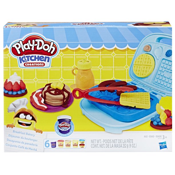 PlayDoh Kitchen Creations Breakfast Bakery Food Set with 6 Cans of