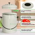 thumbnail image 4 of Plexon Countertop Compost Bin with Lid, Off-White 1.5 Gallon Odorless Kitchen Compost Container, Steel Food Compost Bucket for Kitchen with Charcoal Filter, Compost Pail for Kitchen Countertop, 4 of 6