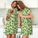 thumbnail image 4 of Fotbe Cartoon Frogs Bata de Dormir para Mujer con Estampado, Camisón de Algodón de Manga Corta, Ropa de Dormir Casual, 4 of 6