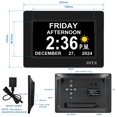 thumbnail image 2 of SSYA [Versión más reciente] Reloj calendario de 7 pulgadas - 12 opciones de alarma Nivel 5 Pantalla regulable automáticamente Reloj digital extra grande con visión deficiente con reloj despertador de, 2 of 8