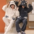 thumbnail image 3 of Conjuntos de pijamas de franela gruesa para parejas, ropa de dormir de felpa con cremallera, sudaderas con capucha de gato de dibujos animados para amantes de los hombres y mujeres, invierno, 3 of 5