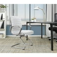 thumbnail image 2 of Office Star Guest Faux Leather Chair in White with Chrome Base, 2 of 5