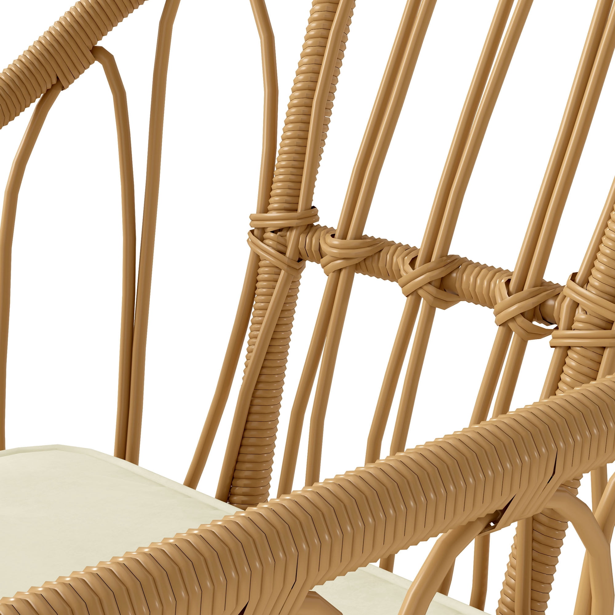 Uforic 4-Piece Rattan Wicker Dining Chairs, All-Weather Indoor Outdoor Patio Bistro Chairs with Cushion and Curved Back, Perfect for Garden Backyard Porch Poolside Restaurant, Beige