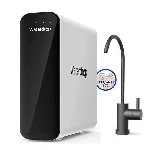 Waterdrop TSU 0.01μm Ultra-Filtration Under Sink Water Filter System, 3-Stage Tankless Undersink Water Filtration with Faucet, Drilling Required