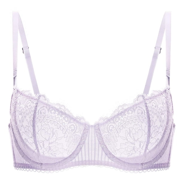 Sostén DOBREVA de Encaje Push Up Talla Grande Sin Relleno 42B Lila