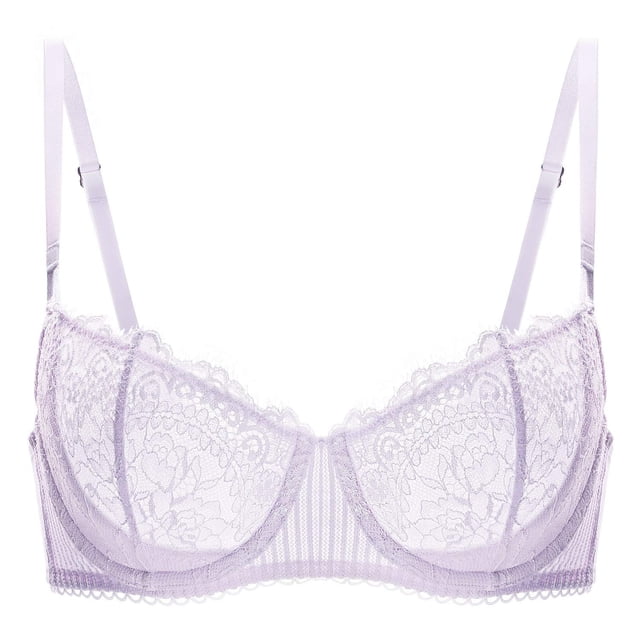 Sostén DOBREVA con Encaje Lila Push Up Talla Grande 36C
