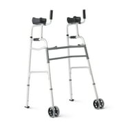 Medline Upright Walker with 5 Dual Wheels, Forearm Walker with Armrests, Height Adjustable, 300lb Weight Capacity
