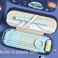 thumbnail image 3 of Estuche para lápices de astronauta de gran capacidad, estuche para lápices con temática espacial, estuche para lápices de cohetes, grueso, resistente al agua, resistente a la suciedad, alto valor, 3 of 5