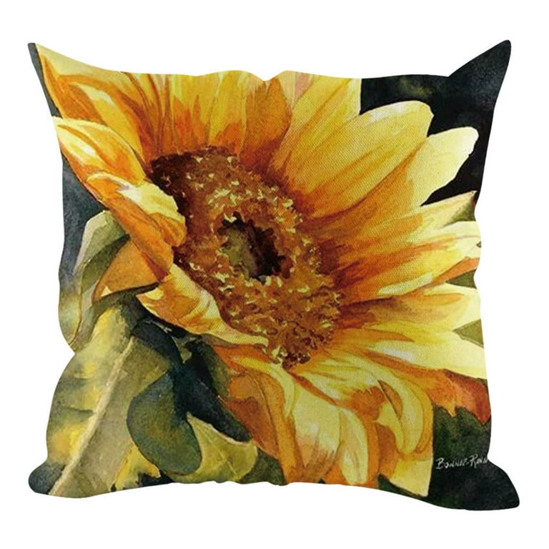 PhoneSoap Sunflower Short Plush Pillowcase Sofa Cushion Set Home