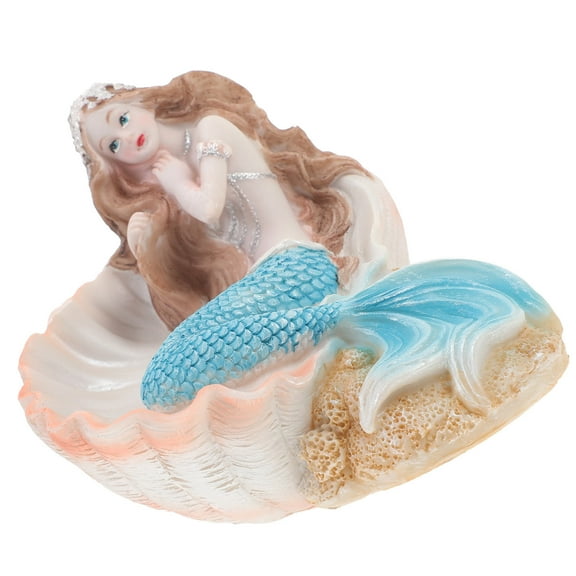 GAXIRE Resin Mermaid Sculpture Home Decor Figurine for Family and Friends, Multi-Color, 1 Piece