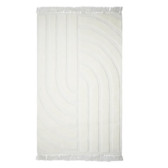 Pemberly Row Modern Transitional White Finish 8' x 10' Area Rug