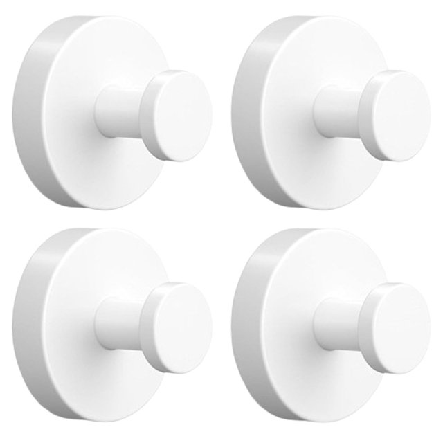 Ganchos transparentes con ventosa for paredes de baño y ducha, gancho for toalla extraíble, paquete de 4