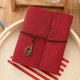 thumbnail image 1 of Scrapbook Album, Retro Leather Scrapbook "Maple Leaf" Retro Memory Photo Book Wedding Message Book Family Sketchbook Black Page(Red), 1 of 8