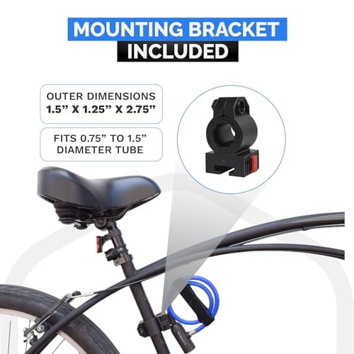 Bike Cable Lock Set with Key Lock, Mounting Bracket, Portable and Compact Anti-Theft Security for Bikes, Scooters and More 4ft