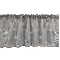 Ambesonne Botany Window Valance, Dots Lines and Dandelions, 42" x 18", Dimgray Pale Seafoam